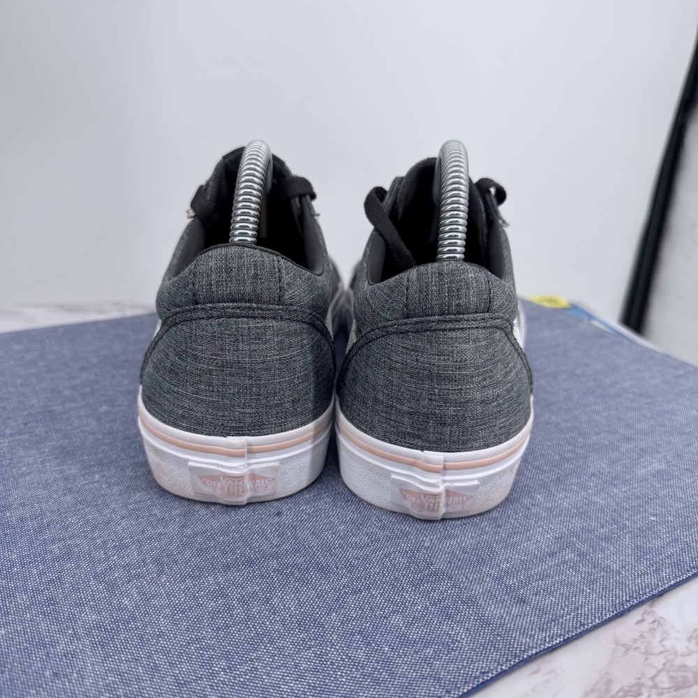 Vans Old Skool Ward Low Top Women 9.5‎ Sneakers Gray Pink White Stripe Skate - Picture 3 of 10